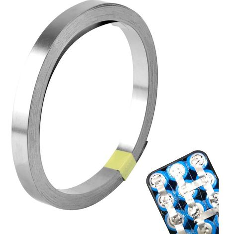 Plaque Nickel Bande Ruban 0,15 x 8 mm Bande de Nickel pour batterie 18650 Spot Soudure Compatible pour Spot Soudeur Mach (1/5)