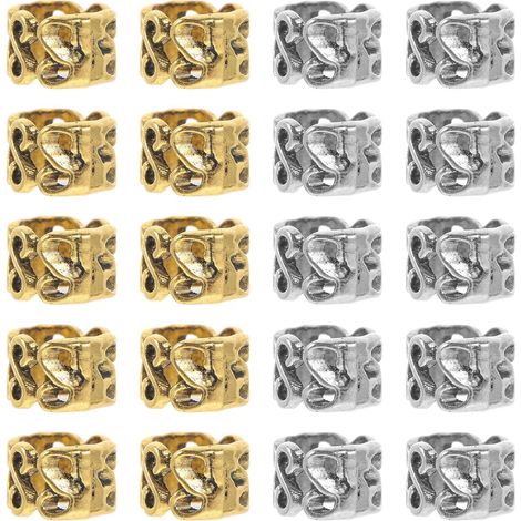 Pinces Cheveux Rétro Accessoire Pratique Lot de 20 en Alliage de Zinc Style Ethnique Chic pour Coiffure Tresses Dreadlocks pour Mariage et Photo (1/5)