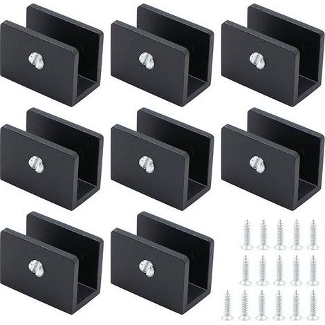 8 x Glass Shelf Brackets, Can Be Used for Kitchen, Bathroom, Living Room and Wooden Shelf Brackets, Adjustable Glass Clips, Shelf Mount (1/5)