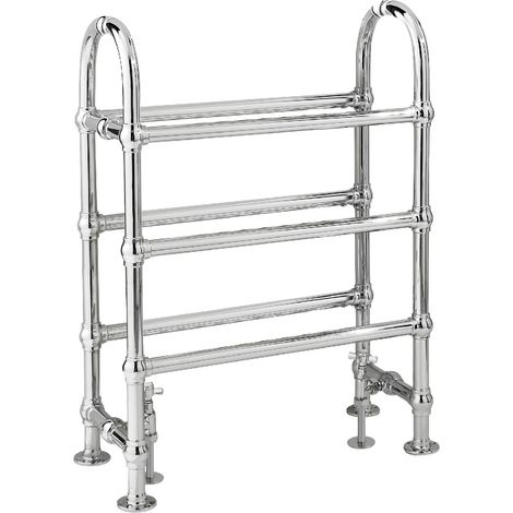 Old London Adelaide Chrome 780mm x 685mm Floor Mounted Heated Towel Rail - LDR009 (1/2)