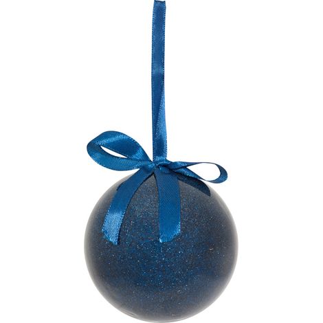Déco Sapin Boule de Noël Bleu pailleté D 7.5 cm - Feeric Christmas (1/2)
