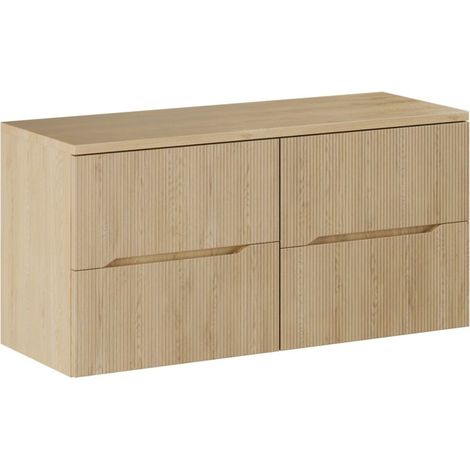 Hängendes Badezimmer-Set NATURA 120cm: Unterschränke 60cm + Platte für Waschbecken