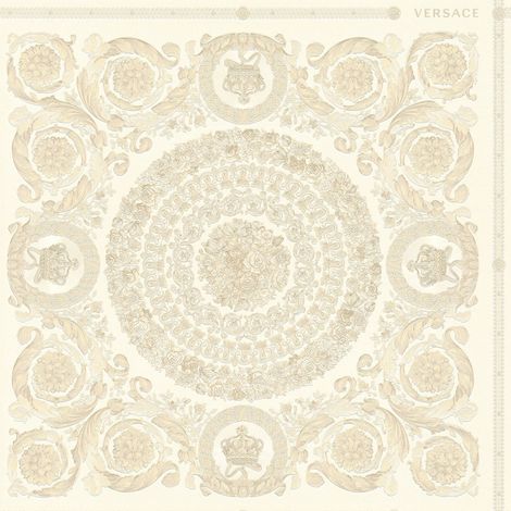 Baroque wallcovering wall Profhome 370551 non-woven wallpaper slightly textured baroque style shiny beige silver cream 7.035 m2 (75 ft2) (1/5)