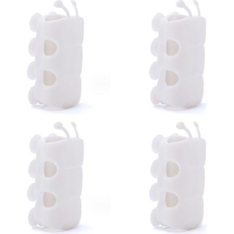 Portaoggetti da doccia in silicone con ventosa – Set da 4, non richiede foratura, ideale per bambini e adulti