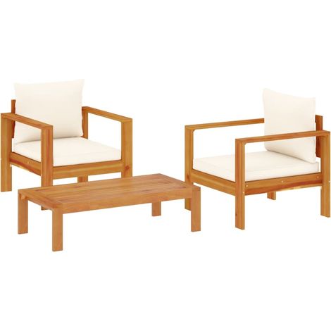Maison Exclusive - 3-tlg. Garten-Sofagarnitur mit Kissen Massivho