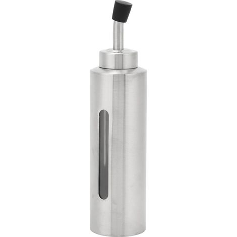 Bouteille distributrice d'huile d'olive, burette à vinaigre en acier inoxydable 304 avec bec verseur et fenêtre transparente, type 4, pour la cuisine domestique et les restaurants. (1/5)