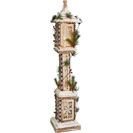 Weihnachtsdekoration LED LENTIRA Pollerleuchte 80 cm Hellbraun
