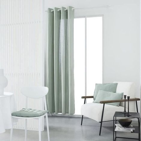 Rideau a oeillets TODAY - 140x240cm - 100% Coton - Celadon (1/3)