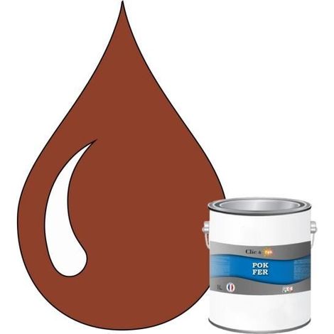 Peinture - POK - Fer Antirouille - 1L - Brun cuivré - Glycérophtalique (1/4)
