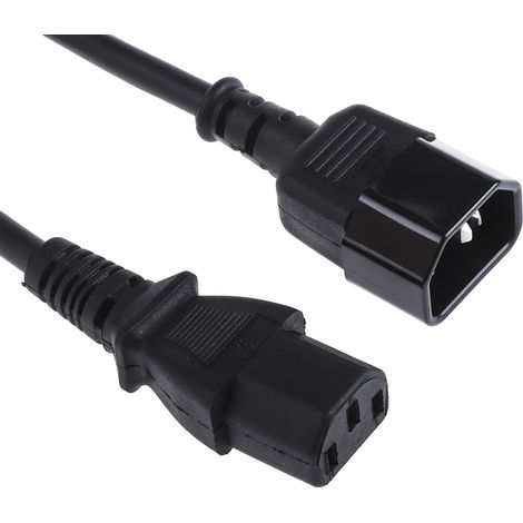 Câble d'alimentation, Noir, Connecteur C13, IEC vers C14, CEI, 1m ( Prix pour 1 ) (1/2)