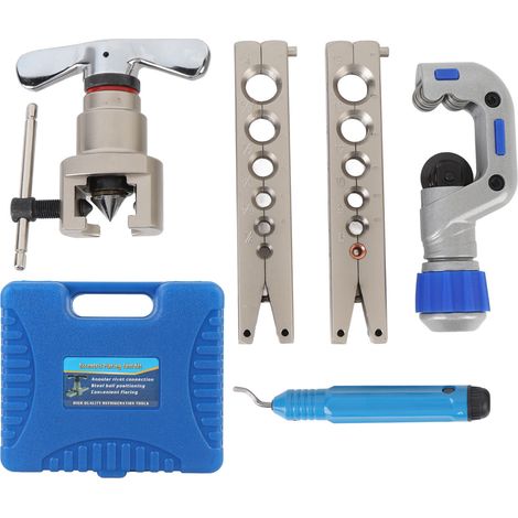 Bördelwerkzeug-Set, Metallrohr für HLK-Systeme, mit Rohrschneider, für 1/4 Zoll, 5/16 Zoll, 3/8 Zoll, 1/2 Zoll, 5/8 Zoll, 3/4 Zoll, 5-teilig. (1/5)