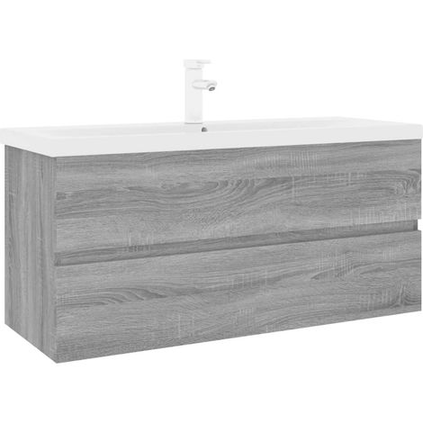 Maison Exclusive - Waschbeckenschrank mit Einbaubecken Grau Sonom