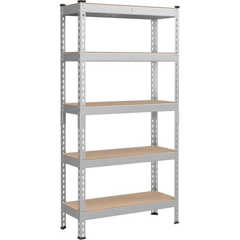 Estantería de carga pesada estantería de almacenamiento estantería de cocina 5 niveles 30 x 75 x 150 cm capacidad de carga 875 kg para sótano garaje oficina gris 120005788