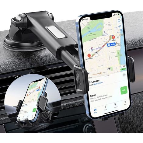 Support Téléphone Voiture [Super Ventouse] Porte Telephone Voiture Ventouse Accessoire Voiture Rotatif à 360 degrés Accroche Telephone Voiture Pare-Brise Tableau de Bord pour iPhone Android S (1/5)