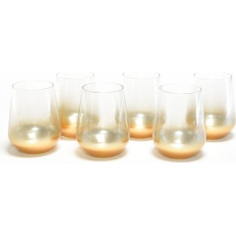 SET 6 BICCHIERI VETRO AURUM ML 425