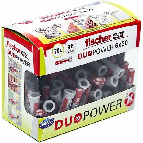 Tassello Fischer Duopower Nylon 6 x 30 mm 70 pezzi