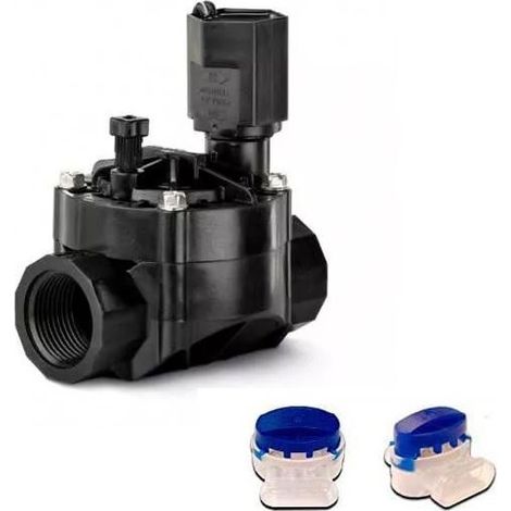 Elettrovalvola irrigazione 100 HV Rain Bird 1'' 24v + 2 connettori di cavi elettrici (1/5)