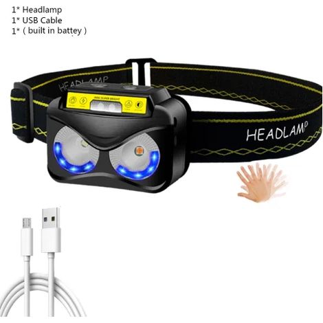 Lampe Frontale,Lampe Frontale LED Ultra Puissante Rechargeable,Capteur De Mouvement IPX4 Étanche Frontale LED pour Cyclisme,Camping,Randonnée,Bricolage [Classe énergétique A++] (1/5)