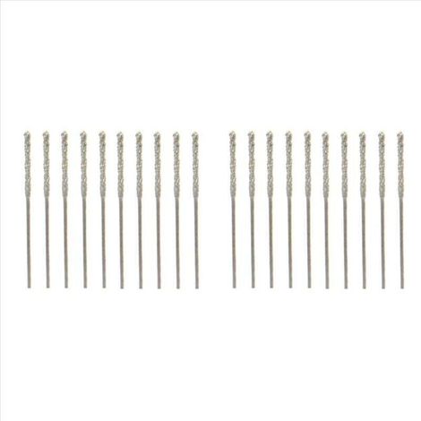 Lot de 40 forets hélicoïdaux à pointe diamantée de 0,8 mm pour verre, bijoux, pierre, carrelage