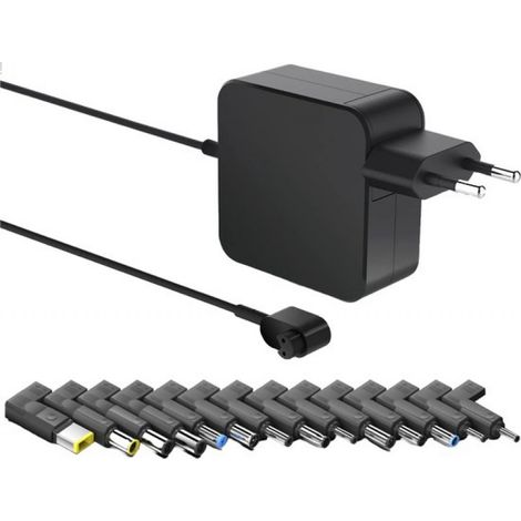 Universelles Laptop-Netzteil – 45 W/65 W/90 W – Kompatibel mit HP, Toshiba, Asus, Acer, Lenovo, Dell, Samsung, Sony – 2-Meter-Kabel – Schwarz (1/5)