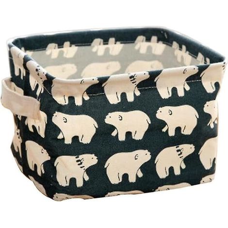 Linneförvaringsorganisatör set ( , Isbjörn, Igelkott, Träd) Liten Tygförvaringslådeorganisatör med 2 S 20,5x16,5x13cm -set med 4
