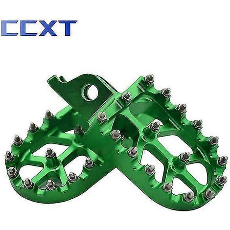 Motocross-Fußrasten aus CNC-gefrästem Aluminium für Kawasaki KX, KLX, KXF 250, 450, 250F, 450F, 250X, 450X, 450R (2006–2021) – Grün (1/5)