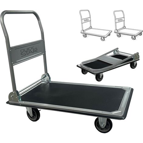 Lagertrolley Rollwagen 90x60cm H86cm faltbar für Garage Werkstatt Haushalt Keller Plattformwagen