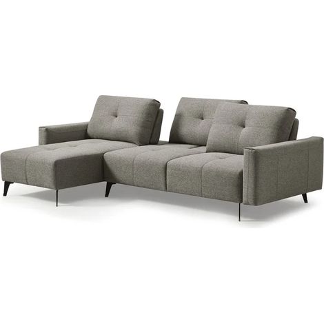 Canapé d'angle réversible tissu gris avec dossiers réglables - SMART (1/5)