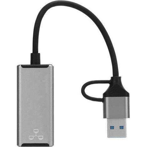 1 Adaptateur USB C Ethernet, 100Mbps, Plug and Play, Alliage d'aluminium, Portable, PC Smartphone Tablette (1/3)