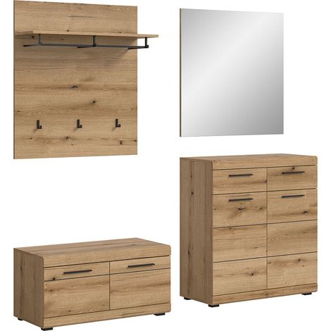 Scout Garderobenmöbel Set 4 Teile Eiche Dekor.