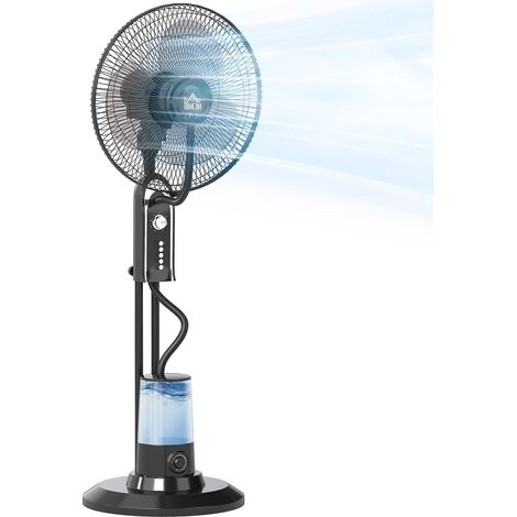 HOMCOM Spray Misting Fan, Pedestal Fan w/ Oscillation, Tilt, 3 Speeds (1/5)