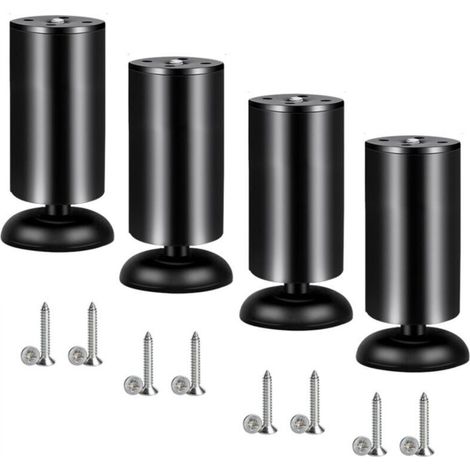 Four-piece stainless steel furniture legs, suitable for desks, sofas, tables, furniture legs, 150 mm, black (1/5)