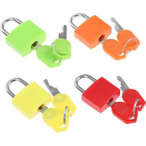 de 4 mini cadenas métalliques avec clé pour valises et sacs (1/5)