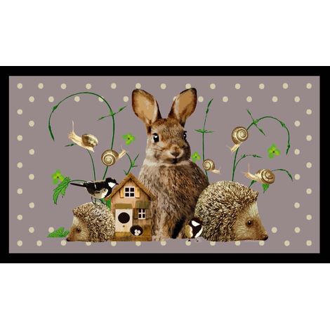 TAPIS VELVET LAPIN HERISSONS 45X75 MERCURY 711-P