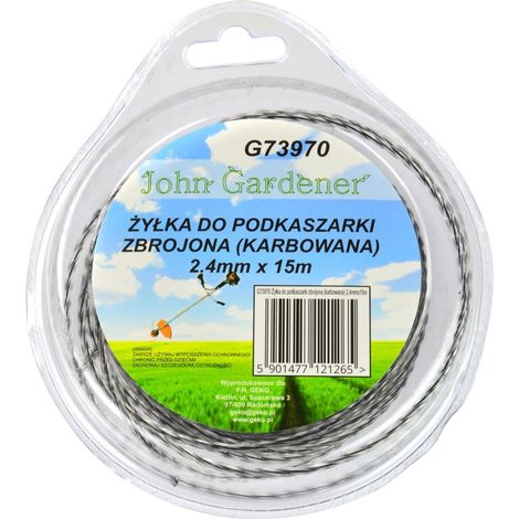 Attrezzo da giardino motorizzato geko reinforced trimmer line 15m 2.4mm