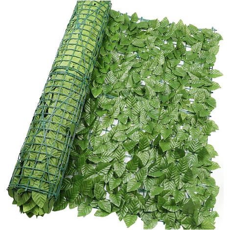 cran de clture de lierre artificiel haies artificielles clture et décoration de rouleau de criblage de feuilles artificielles pour décor extérieur jardin (0.5m3m)