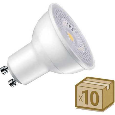 Pack 10 x Bombilla LED GU10 100º, 7W, Blanco neutro