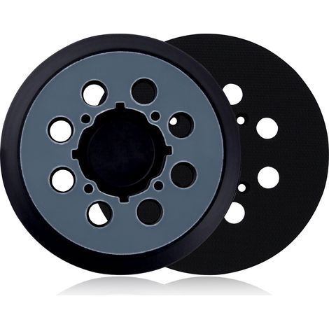 Lot de 2 patins de ponçage de rechange de 12,7 cm à 8 trous - 4 trous de vis - 8 trous de poussière - Pour ponceuse orbitale pour travail du bois et du métal (1/5)