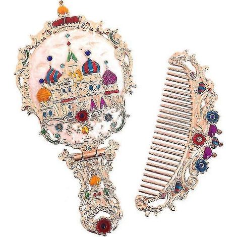 Ensemble de miroirs cosmétiques rétro vintage, miroirs pliables pour la maison, les femmes et les voyages  Miroirs de maquillage (1/4)