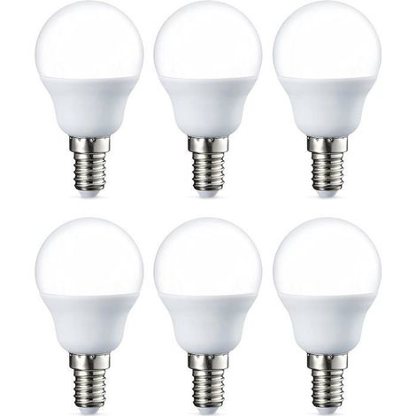 6pcs petites ampoules LED rondes G45 Culot Edison à vis E14 5 W (équivalent 40 W) Blanc chaud Intensité non variable (1/3)