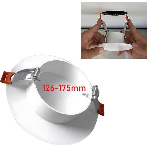 Runde ABS-Deckendurchführungsplatte – 18,5 cm – Geeignet für Sanitär- und Elektroanschlüsse – Passend für Wandöffnungen von 126–175 mm – Weiß (1/5)