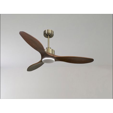 Modulo Low Profile Regular  - un ventilateur pour plafond bas , DC 132 cm Noir pales bois sombre sans Lumière 20 à 40 m² (1/5)