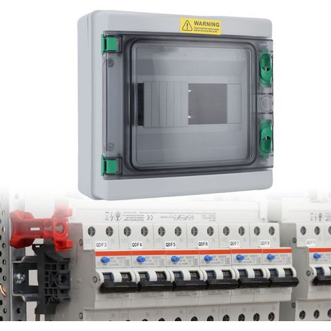 Boîte de distribution étanche à 8 circuits avec couvercle transparent, boîte de jonction en ABS pour la protection électrique extérieure, boîte électrique étanche industrielle pour le câblage et le ra (1/5)