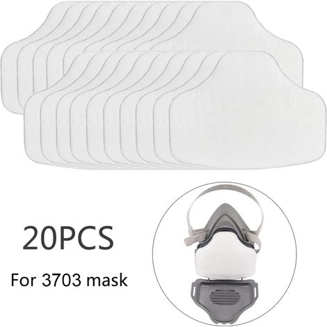 Ortviai Filtres en coton pour respirateur anti-poussière – 20 pièces, compatibles avec modèle 3700, haute résistance aux particules