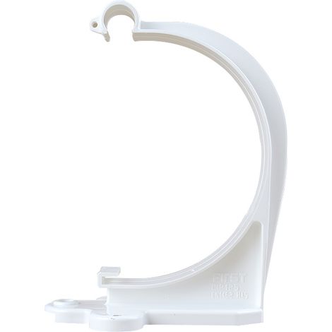 First Plast – Crochet bandeau gouttière PVC demi-ronde blanc – Fixation résistante aux intempéries – 2 trous pour vis – Raccord pour gouttière (1/4)