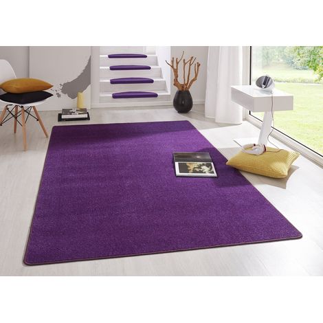 Tapis d'intérieur Fancy - Tapis de Salon uni Moderne en Velours pour Salle à Manger, Salon, Chambre d'enfant, Couloir, Chambre à Coucher, Cuisine - Violet - 133 x 195 cm (1/5)