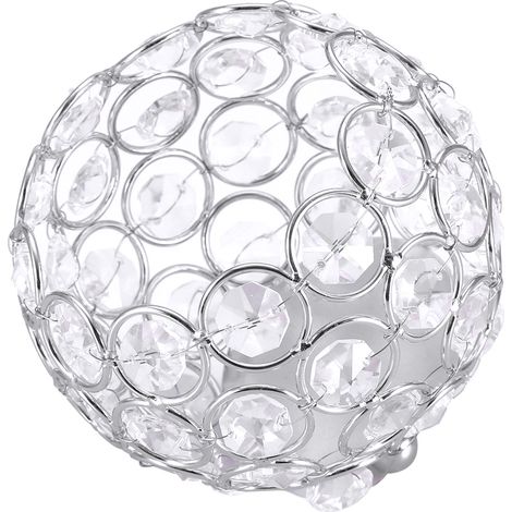 Kristall-Teelichthalter, Tischdekoration für Hochzeiten (Silber, Durchmesser 10 cm) (1/5)