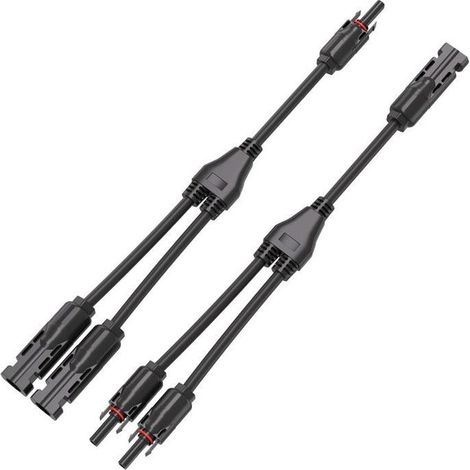 Cable panneau solaire - AFERIY - Type Y - 1 à 2 branches - 30 cm - Noir