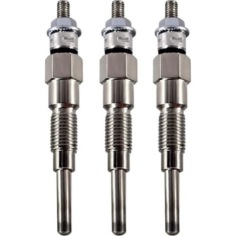 Lot de 3 bougies de préchauffage 16851-65510 16851-65512 pour tracteur Kubota D722 D902 D905 D1005 D1105 V1505 V1305 B1700D B1700E ZD326 ZD326 ZD305 31 Tondeuse BX1800D BX1830D (1/4)