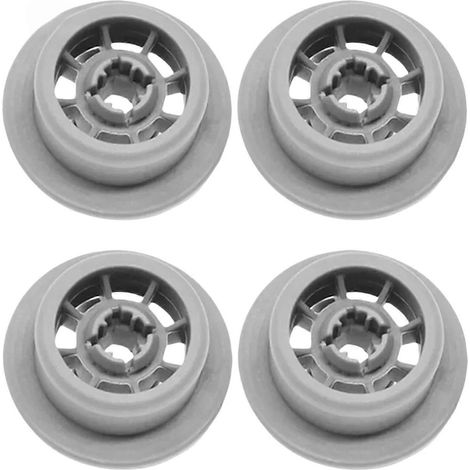 Kit de 4 pièces pour panier inférieur lave-vaisselle : axes et roulettes (réf. 165314) compatible pièces de rechange (1/5)